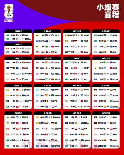 2026世界杯完整赛程一览 2026世界杯完整赛程一览